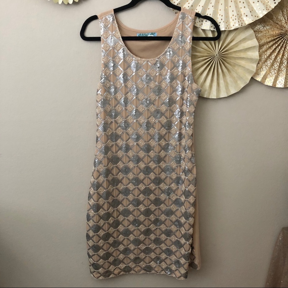 francesca’s sequin beaded dress